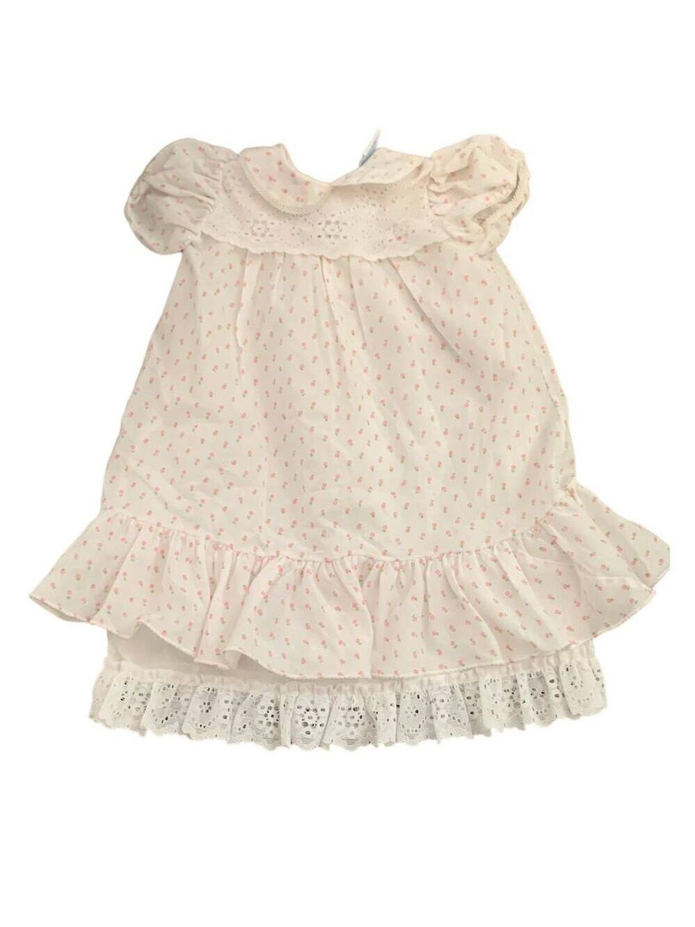 Vintage Styled By Shepherd Floral Cotton Blend Eyelet Christening Gown Layette